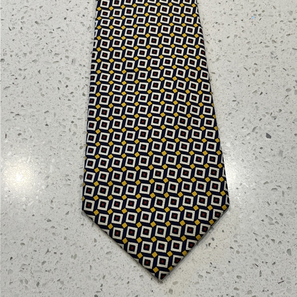 Vintage Ralph Lauren Polo Mens Luxury Silk Tie Geometric USA Made